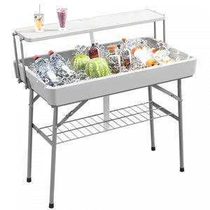 Outsunny Table A Glace Pliante, Table Refrigerante Exterieure, Blanc