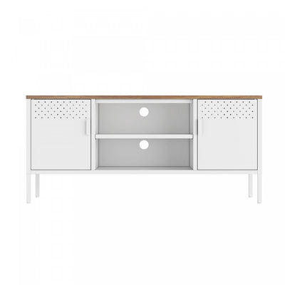 Landen Modern 47" Metal Storage Cabinet in White Armoire | Armoire de rangement moderne Landen 47" en metal, coloris blanc