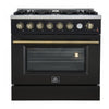 Cuisiniere a gaz Marco 36 pouces noire, 4,32 pi³ – FFSGS6277-36BLK