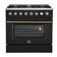 Cuisiniere a gaz Marco 36 pouces noire, 4,32 pi³ – FFSGS6277-36BLK
