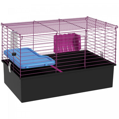 Pawhut 28" L Rabbit Cage, Large Guinea Pig Cage Small Animal Cage With Water Bottle, Food Dish, Plat|Pawhut Cage Pour Petits Animaux De 18.5", Cage Pour Cochon D'inde Avec Bouteille D'eau, Plat De Nour