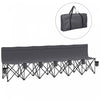 Outsunny Chaise De Camping Pliante 6 Places Avec Porte-gobelet, Gris Fonce