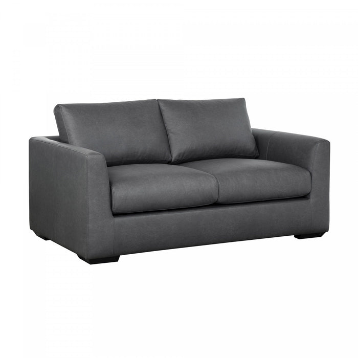Canape Loveseat Contemporain Cleo Rembourre en Etain