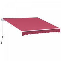 Outsunny 10x8pi Auvent De Terrasse Retractable Manuel Resistant A L'eau Pare-soleil Terrasse Exterie