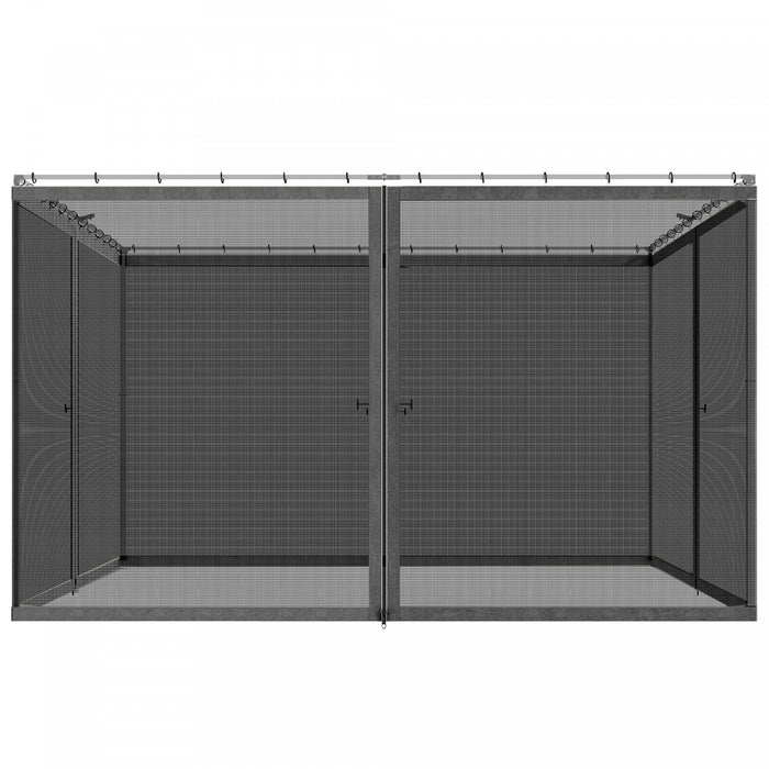 Outsunny Moustiquaire de Remplacement pour Gazebo 13' x 13', Gris Fonce