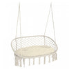 Outsunny Chaise Hamac Suspendue 2 Places, Chaise Balancoire, Blanc Creme