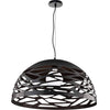 Luminaire suspendu Coral de Dainolite de 20 po de diamètre, avec fini noir mat et 1 ampoule