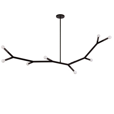 Dainolite Morgan 8 Light Horizontal Pendant Matte Black Finish Lamp|Luminaire suspendu horizontal Morgan de Dainolite avec fini noir mat et 8 ampoules