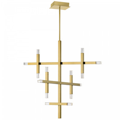 Dainolite Francesca Chandelier 42w Aged Brass Acrylic Diffuser Lamp|Lustre Francesca de Dainolite en acrylique qui diffuse la lumière, avec fini laiton vieilli et ampoule de 42 W