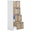 HOMCOM Classeur 4 tiroirs avec serrure, format A4, blanc