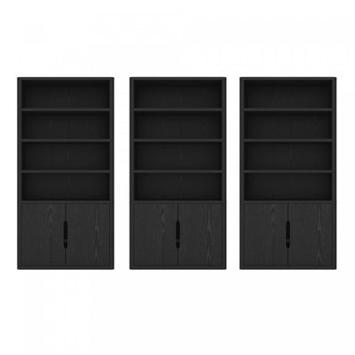 Rivington Modern 40" Bookcase Cabinet in Black - Set of 3 | Armoire bibliotheque moderne Rivington 40" en noir - Ensemble de 3