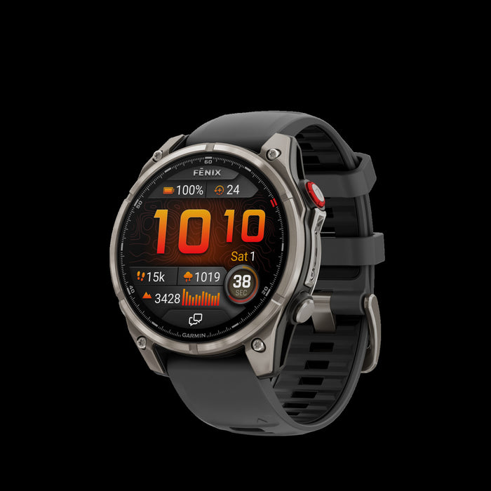 Montre connectee Garmin Fenix 8 Pro 47 mm en titane Pro - Vetements d'entrainement, appels vocaux, economie de course, plans Garmin Coach, chronometrage automatique, conception certifiee pour la plongee
