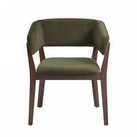  Fauteuil Blake moderne en bois avec effet mohair vert