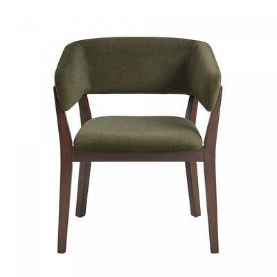 Blake Modern Wood Faux Mohair Armchair in Green | Fauteuil Blake moderne en bois avec effet mohair vert