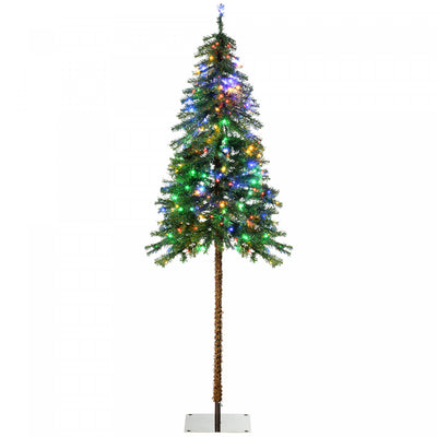 Homcom 6' Slim Pencil Artificial Snow Christmas Tree With Led Lights|Homcom Sapin De Noel Artificiel 6' Enneige Avec Lumieres Led