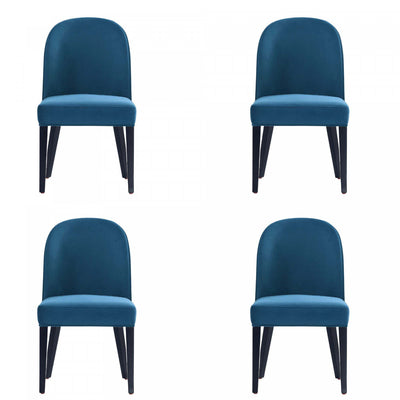 Hillman Modern Wood Upholstered Dining Chair in Blue - Set of 4 | Chaise de salle a manger moderne en bois Hillman avec revetement bleu - Lot de 4