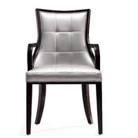 Ensemble 2 chaises de salle à manger Fifth Avenue de Manhattan Comfort en similicuir - argenté et noyer