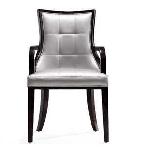 Ensemble 2 chaises de salle à manger Fifth Avenue de Manhattan Comfort en similicuir - argenté et noyer
