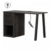 Bureau d’ordinateur Zolten avec multiprise - chêne gris
