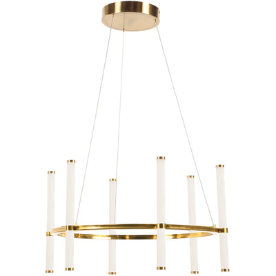 Dainolite Corvette Chandelier 36w Aged Brass White Acrylic Diffuser Lamp|Lustre Corvette de Dainolite en acrylique blanc qui diffuse la lumière, avec fini laiton vieilli et ampoule de 36 W