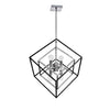 Luminaire suspendu Kappa de Dainolite avec fini chromé poli et noir mat, et 6 ampoules