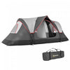 Outsunny Tente de Camping, Tente pour 6-8 Personnes avec 2 Chambres, Gris Fonce
