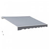 Outsunny 8'x7' Manuel Retractable Resistant A L'eau Pare-soleil Patio Auvent Exterieur Terrasse Auvent Abri (gris)