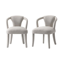 Fauteuil Palmer style milieu du siecle moderne en tweed argente - Lot de 2