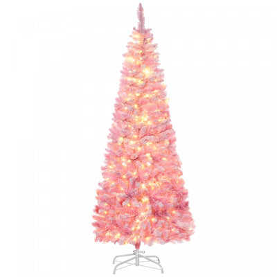 Homcom 6ft Snow Flocked Artificial Christmas Tree W/ Led Light|Homcom Arbre De Noel Artificiel Floque De Neige De 6 Pieds