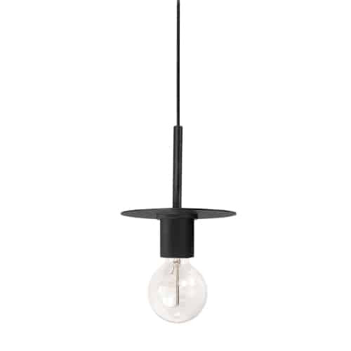 Luminaire suspendu moyen Roswell de Dainolite avec fini noir mat et 1 ampoule