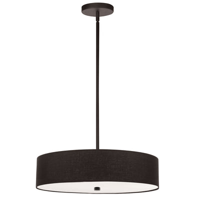 Dainolite Everly 4 Light Pendant Matte Black Finish Black Shade Lamp|Luminaire suspendu Everly de Dainolite avec abat-jour noir, fini noir mat et 4 ampoules