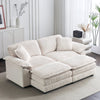 Liam Canape modulaire confortable Cloud 84,6\" avec revetement en velours cotele, Blanc