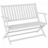 Outsunny Banc D'exterieur, Causeuse Pliable En Bois D'acacia De 46,5\" Blanc