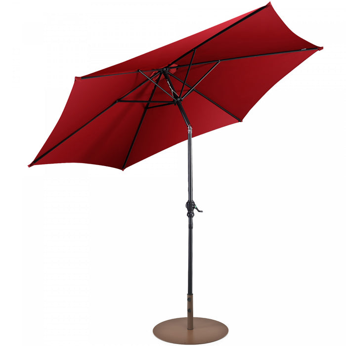 Costway Parasol de Patio 10ft exterieur avec pied de parasol rond robuste de 59 LBS