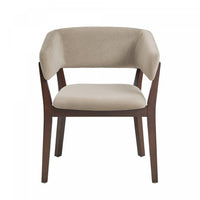  Fauteuil Blake moderne en bois avec imitation mohair, coloris naturel