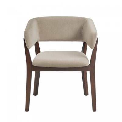 Blake Modern Wood Faux Mohair Armchair in Natural | Fauteuil Blake moderne en bois avec imitation mohair, coloris naturel