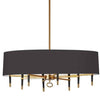 Lustre horizontal Langford de Dainolite avec abat-jour noir, fini bronze rétro et 8 ampoules