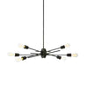 Luminaire suspendu horizontal Nebraska de Dainolite avec fini espresso et 6 ampoules