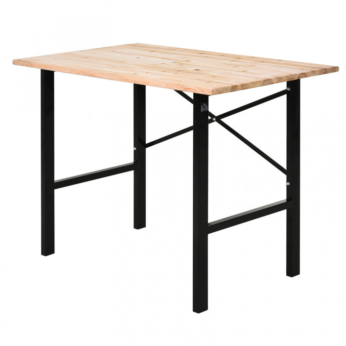 Homcom Table D'etabli En Bois De Sapin Haute Stabilite