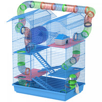 Cage Pour Hamster Souris Petit Animaux Rongeur Avec Tunnel Mangeoire Roue Jouet 47 X 30 X 59 Cm Cm B