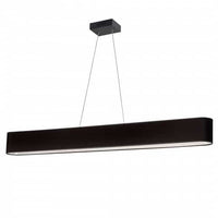 Luminaire suspendu horizontal Aubrey de Dainolite ovale avec abat-jour noir et blanc, fini noir mat et ampoule de 30 W