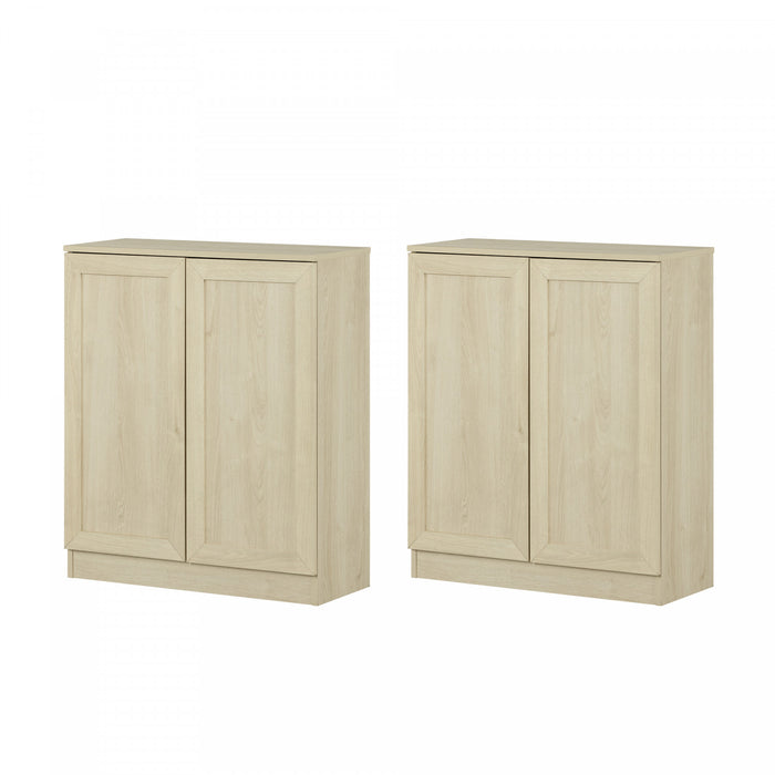 Arum Ensemble De 2 Buffets Avec Tablettes Chene Blanchi, De Meubles South Shore
