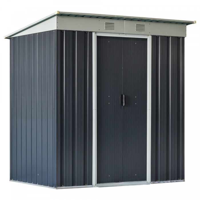 Outsunny Abri De Jardin Avec Portes Coulissantes Et Bouche D'aeration, Noir