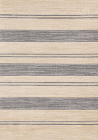  Tapis Covington beige et gris a rayures, 6'7