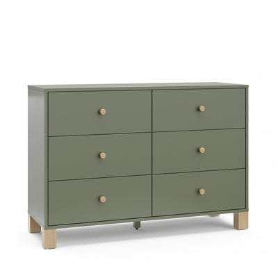 Storkcraft California 6 Drawer Dresser - Olive/Driftwood