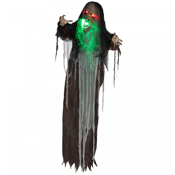 Homcom Accessoire Animatronique Pour Halloween Monstre Vert A Grande Bouche