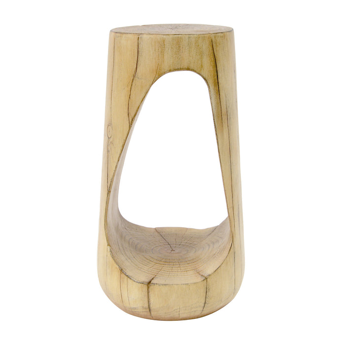 Table d'appoint style souche Brio 26,57 pouces MGO, table laterale interieure grain de bois unique, naturel