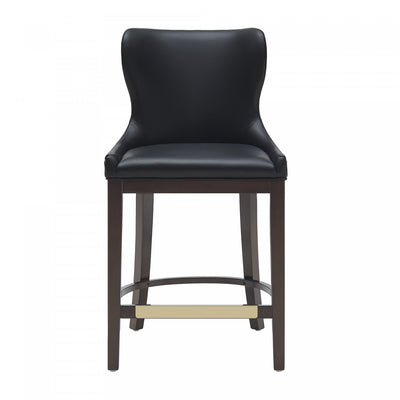 Blair Modern Wood Upholstered Counter Stool in Black | Tabouret de comptoir Blair moderne en bois avec revetement en tissu, noir