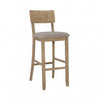 Tabouret bar Jorissen en tissu d'apparence lin - gris