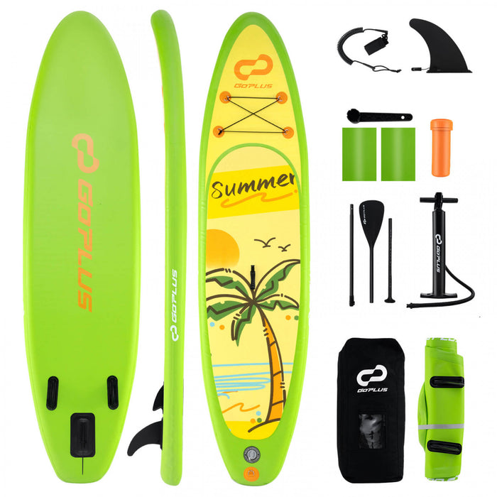 Petite Planche Gonflable De Sup Goplus, Planche De Pagaie Portable Avec Des Anneaux 5d